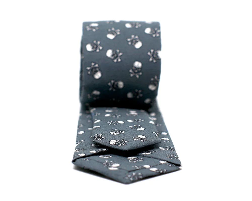 Corbata Calaveritas Gris