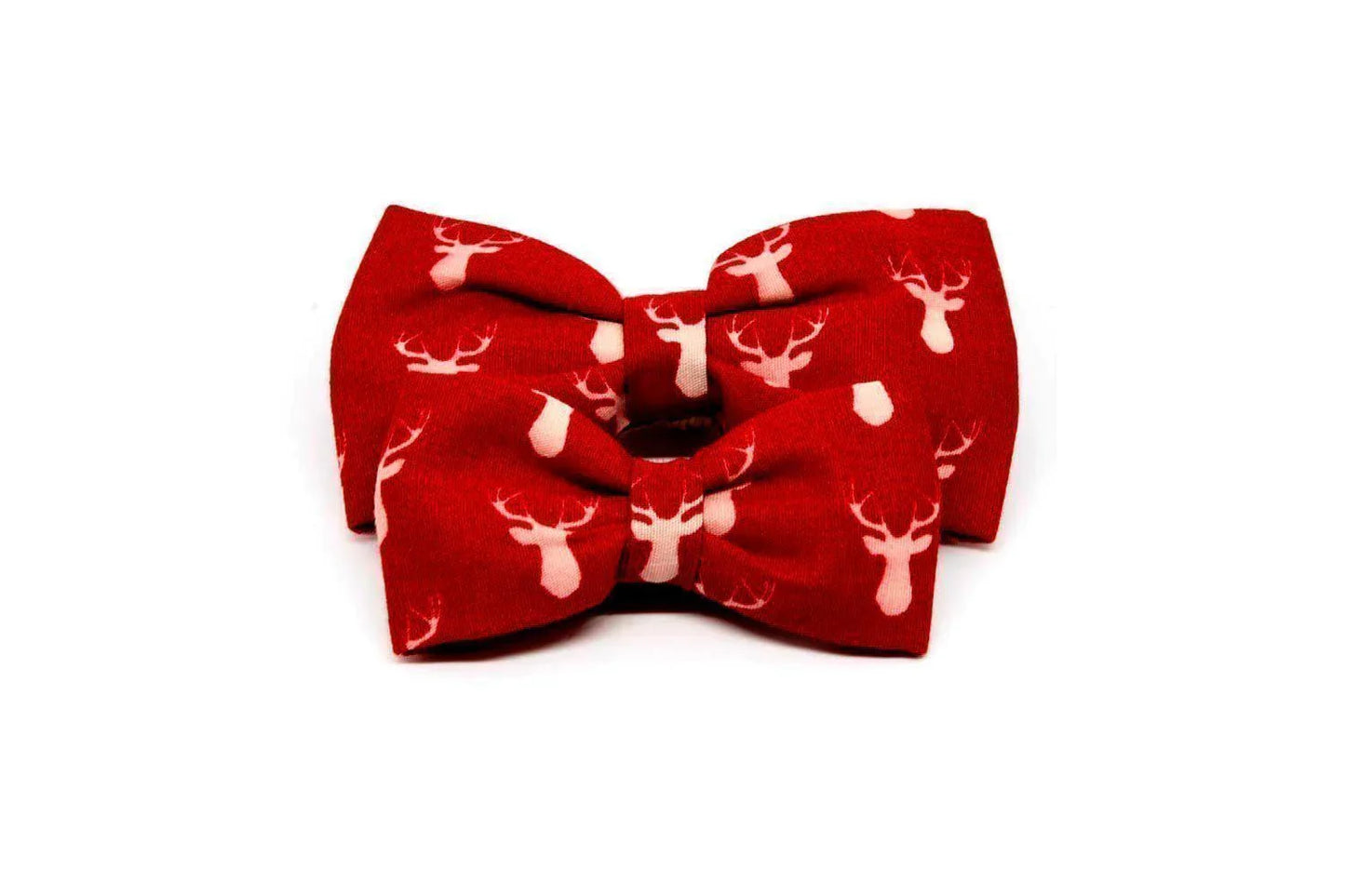 Dos pajaritas rojas con estampado de renos blancos, diseño original y friki para hombre y niño