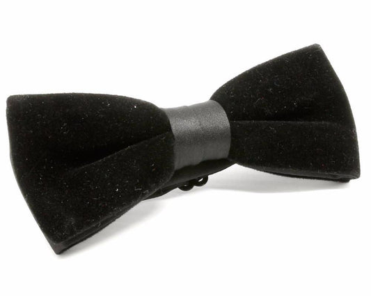 Pajarita Terciopelo y Raso Negro