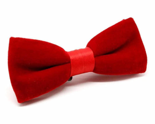 Pajarita roja de terciopelo y raso para hombre, elegante y hecha a mano en España
