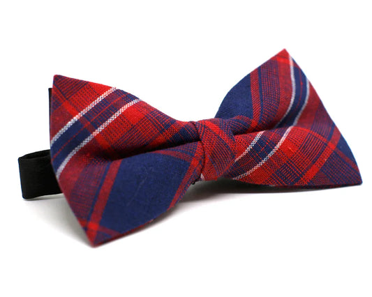 Pajarita cuadros azules y rojos