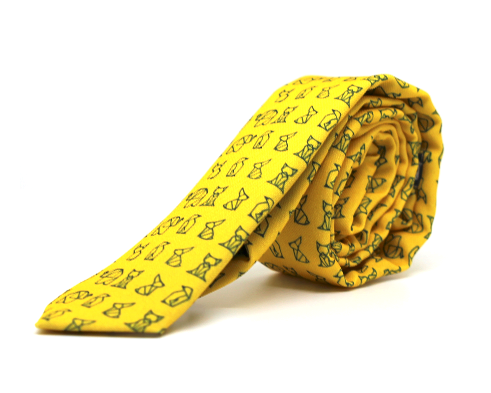 Corbata Origami Mostaza
