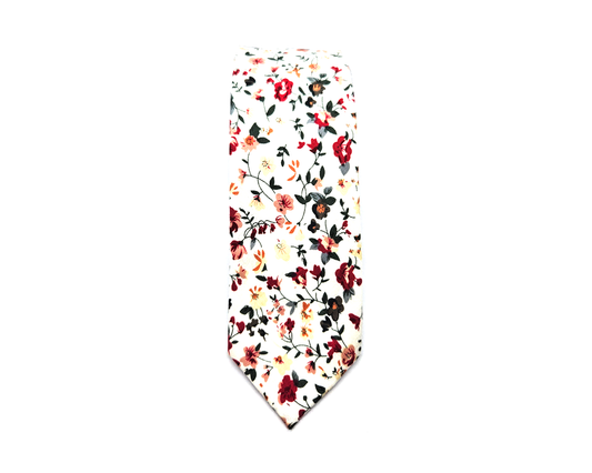 Corbata flores rojas